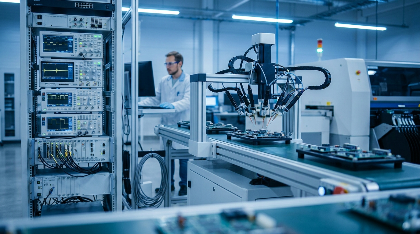 End-of-line production high-voltage test station