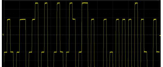 Figure 2 (Measured). Oscilloscope capture of a four-level pattern from one SPG channel.