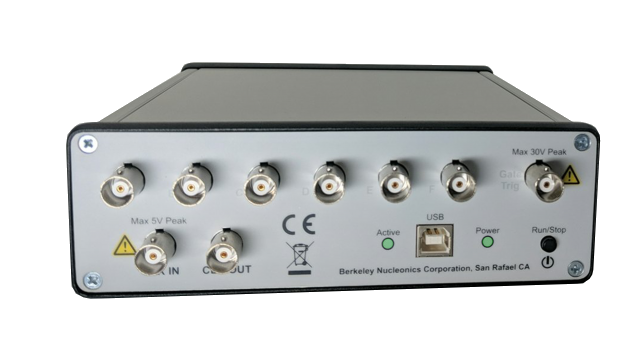 Berkeley Nucleonics Model 525 six-channel digital delay and pulse generator, front view