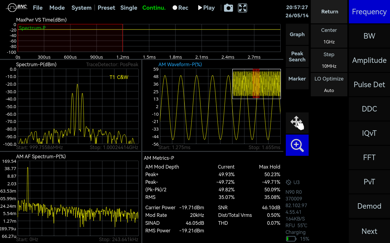 SpectraCore screenshot: AM Demodulation.