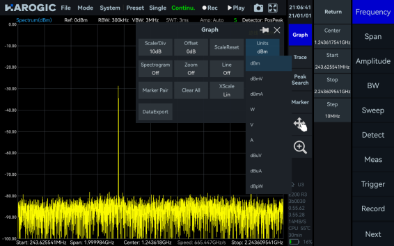 SpectraCore screenshot: Multiple Unit Display.