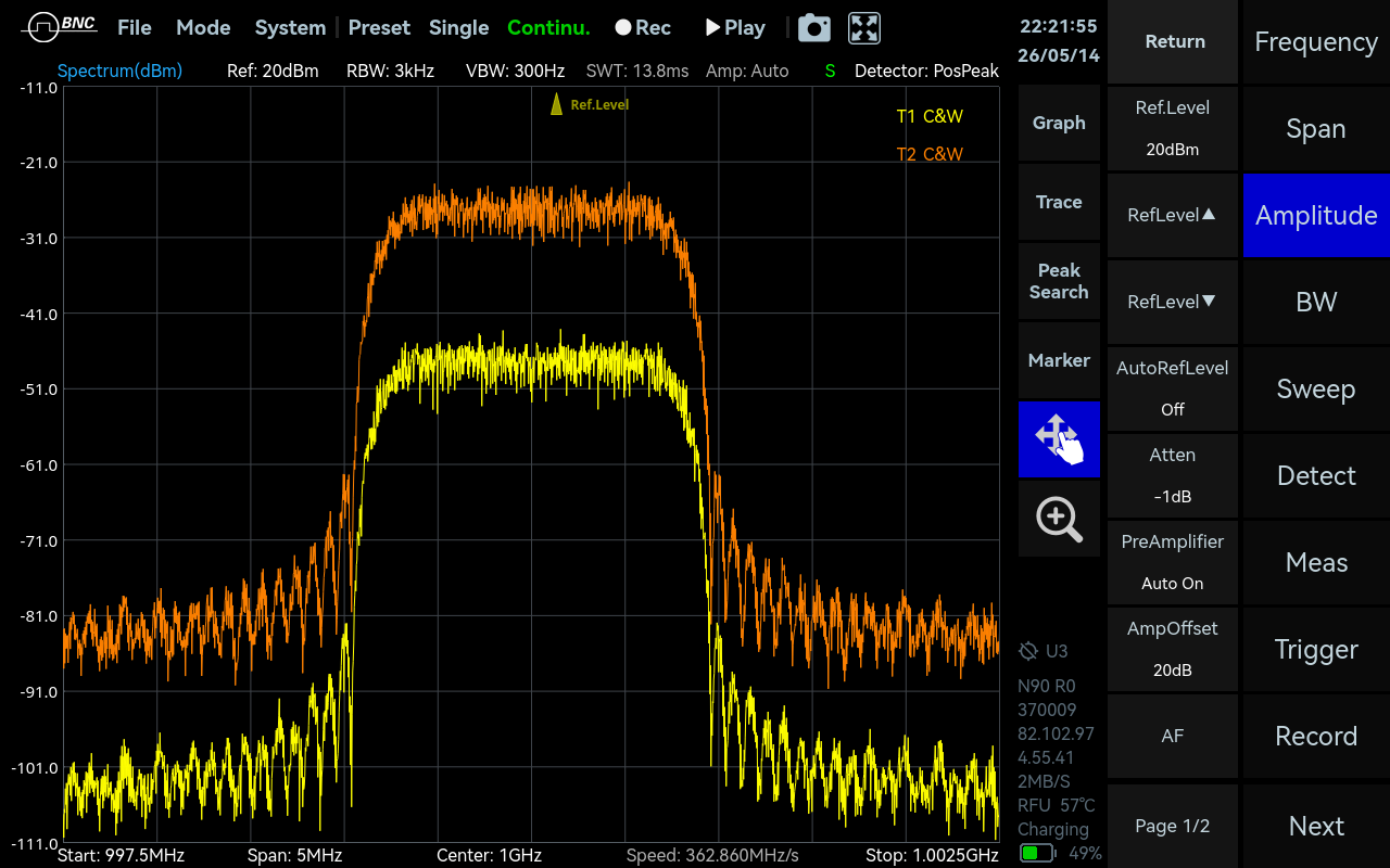 Amplitude Offset correction in SpectraCore