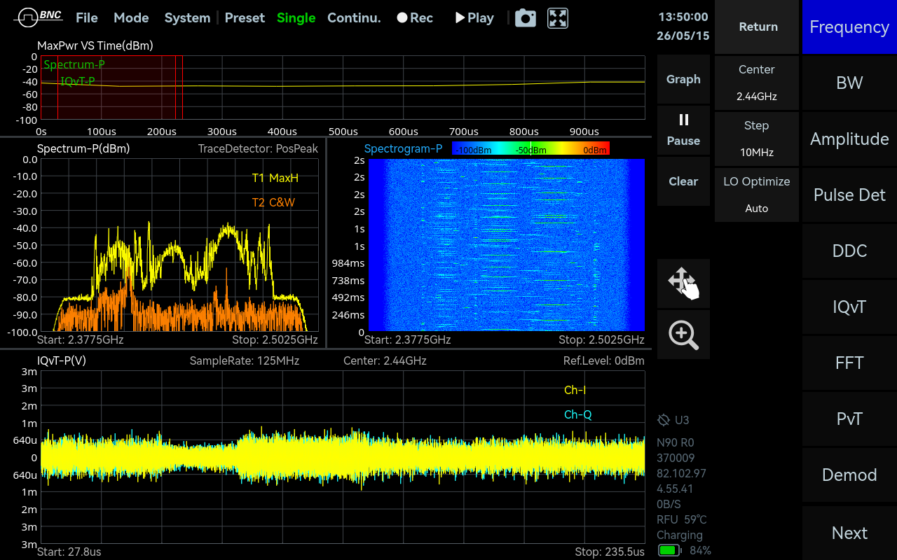 IQ Streaming mode in SpectraCore