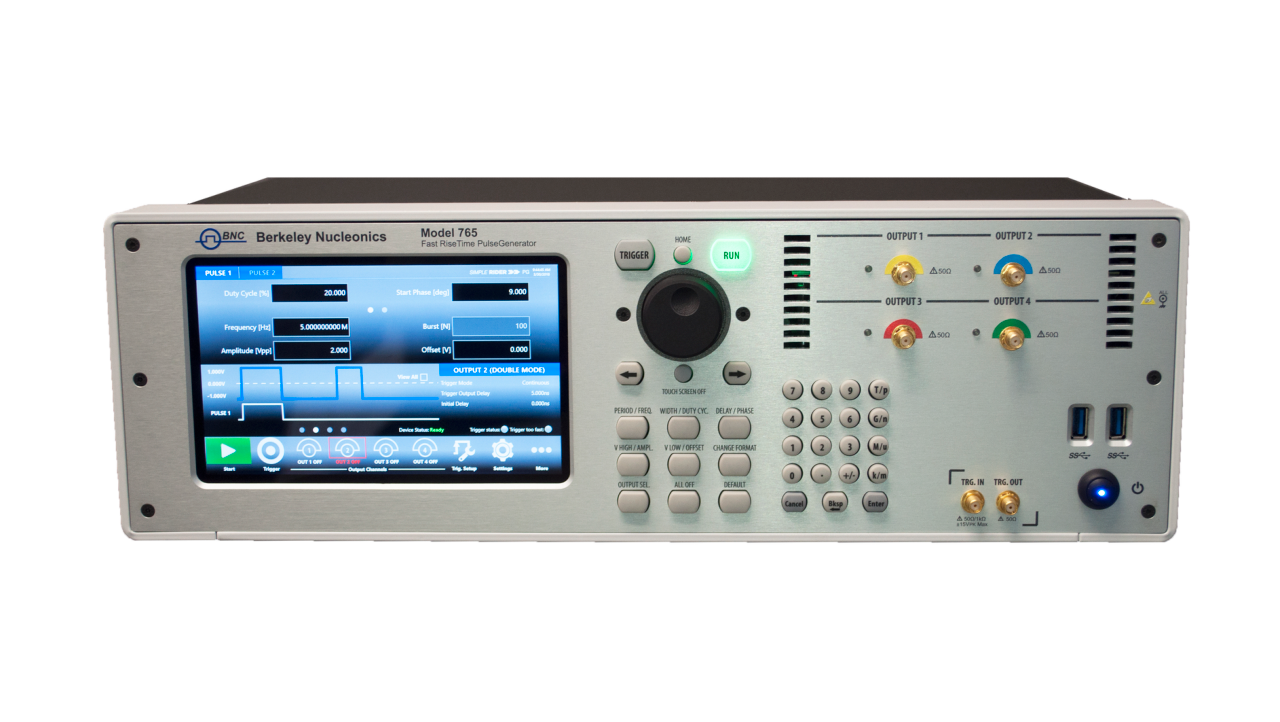 Model 765 fast rise time pulse generator, front panel.